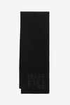 alexander wang logo scarf in compact deboss black