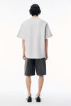Alexander Wang light heather grey polo gris clair en piqué à rayures