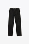 alexander wang og high-rise stovepipe jean in denim washed black