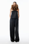 Alexander Wang black track pant paper in leather mid-rise