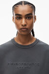 alexander wang embossed logo tee in compact jersey soft obsidian
