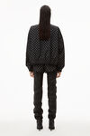 alexander wang 皱褶尼龙烫钻教练夹克 black