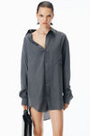 Alexander Wang thunder grey pre-styled off-shoulder shirtdress