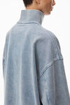 alexander wang half zip sweatshirt in japanese jersey motor grey