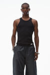 Alexander Wang black track pant with piping