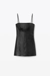 Alexander Wang black fitted minidress in linen chintz