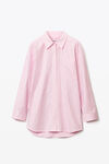 alexander wang 水晶烫钻条纹棉质衬衫 light pink