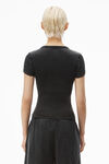 Alexander Wang washed black short-sleeve tee in ribbed cotton