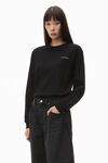 alexander wang long-sleeve tee in high twist jersey black