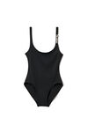 DIAMANTE LOGO CHARM SWIMSUIT IN JERSEY