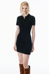 Alexander Wang black black wool-blend short sleeve polo dress