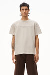 alexander wang embossed logo tee in compact jersey feather