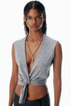 Alexander Wang heather grey grey merino wool nameplate top
