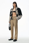 alexander wang straight leg pant in cotton twill khaki