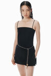Alexander Wang black miniabito nero in lana elasticizzata con dettagli in metallo