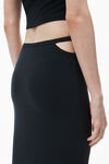 alexander wang g-string rib knit cotton jersey skirt  black