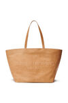 Beige Punch Tragetasche aus Leder