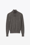 alexander wang 美利奴羊毛长袖高领衫 charcoal melange