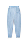 Alexander Wang washed pale blue puff logo sweatpant in structured terry