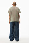 alexander wang plaster dyed logo tee in compact jersey kelly green combo