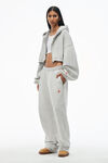 Alexander Wang washed smoke white crop zip up hoodie in classic terry