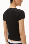 alexander wang 罗纹棉短袖 t 恤 black