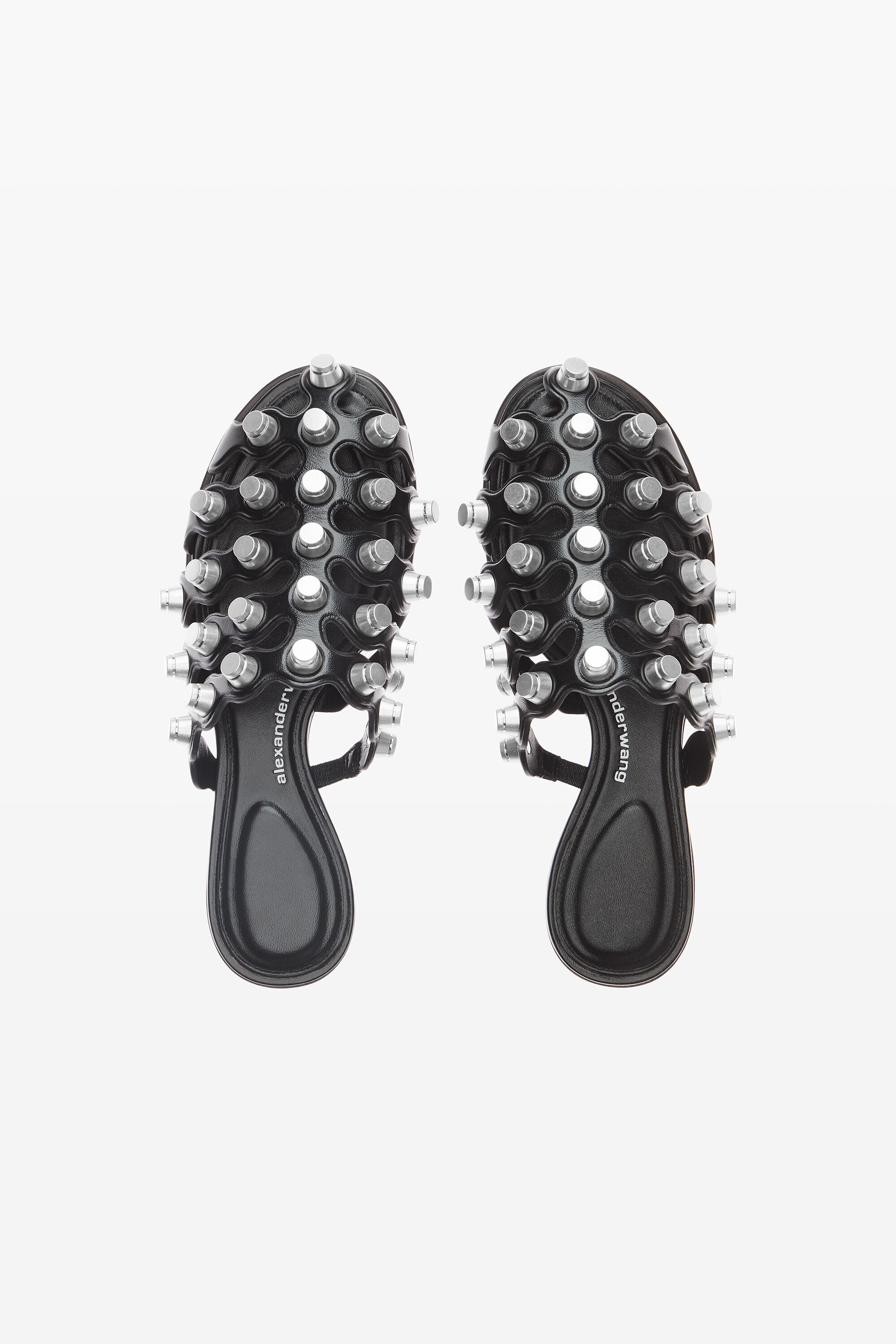 関税込◆ALEXANDER WANG◆Rexa Cage スライドサンダル Rexa Cage Slide in Leather in BLACK | alexanderwang®