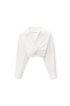 alexander wang cropped button down in compact cotton bright white