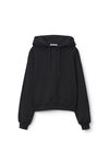 alexander wang hoodie in structured terry black