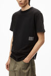 alexander wang acid wash tee in high twist jersey  acid black