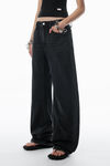 Alexander Wang grey aged logo-embossed balloon jeans