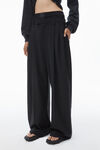 Alexander Wang black pre-styled boxer pleated trouser