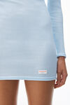 alexander wang 罗纹棉长袖圆领连衣裙 blue pearl