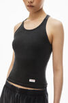 Alexander Wang washed black classic racer tank in ribbed cotton