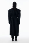 Alexander Wang black/charcoal collarless coat in double tweed wool