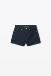 alexander wang shorty high-rise short in denim clean bright indigo