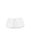 Alexander Wang white drawstring skort in cotton & crystal hotfix poplin