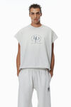 Alexander Wang light heather grey 徽标装饰加大款棉质毛圈布运动裤