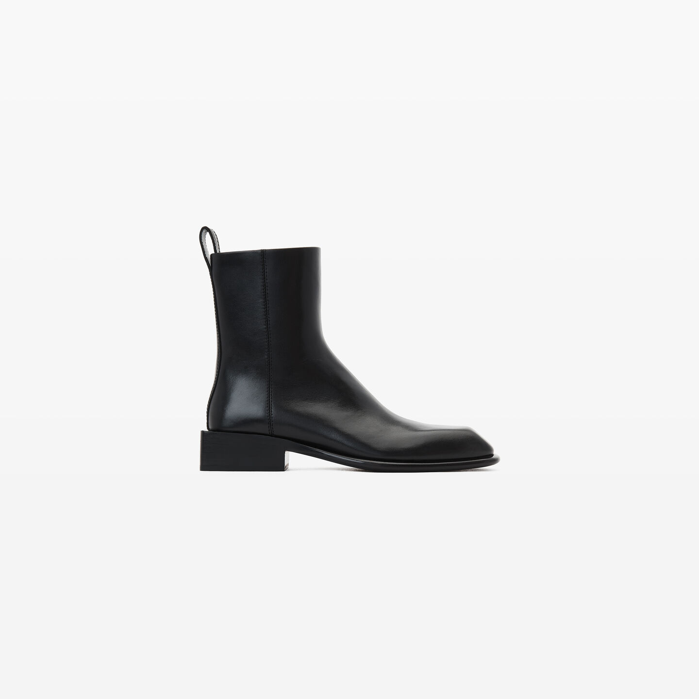 Alexander Wang Throttle Leather Ankle Boot In Black