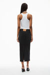 Alexander Wang grey aged midi pencil skirt in comfort stretch denim