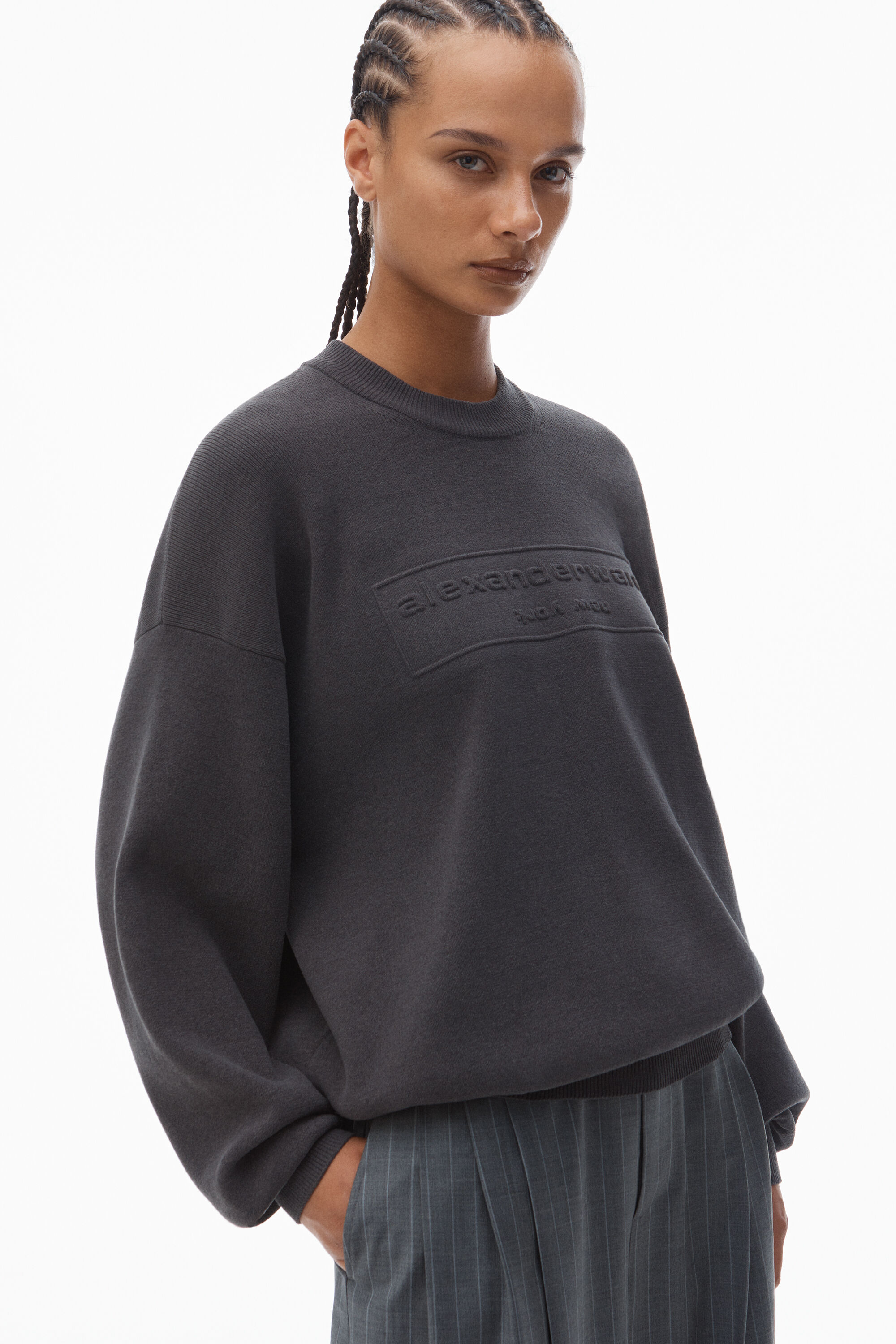 alexanderwang アレキサンダーワング エンボスロゴ リブニット
