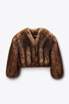 Alexander Wang chesnut faux fur cropped jacket
