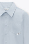 alexander wang kids button down shirt in compact cotton xenon blue