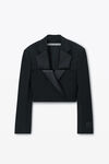 Alexander Wang black blazer corto doppiopetto in stile smoking