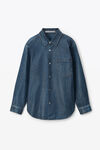 alexander wang 涂层牛仔布加大版型衬衫 dark indigo