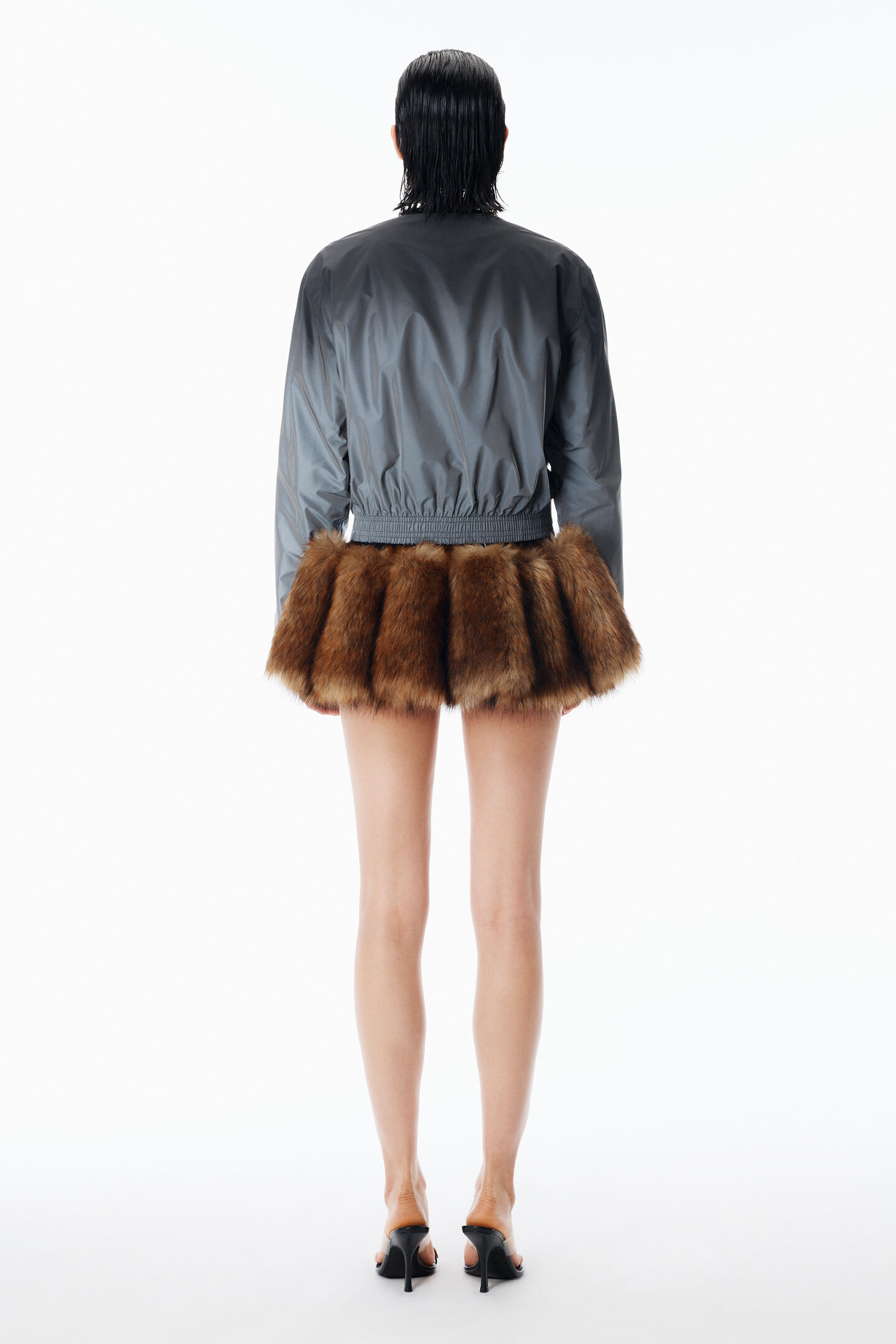 Alexander Wang Reflective Track Jacket Shrunken In Multi