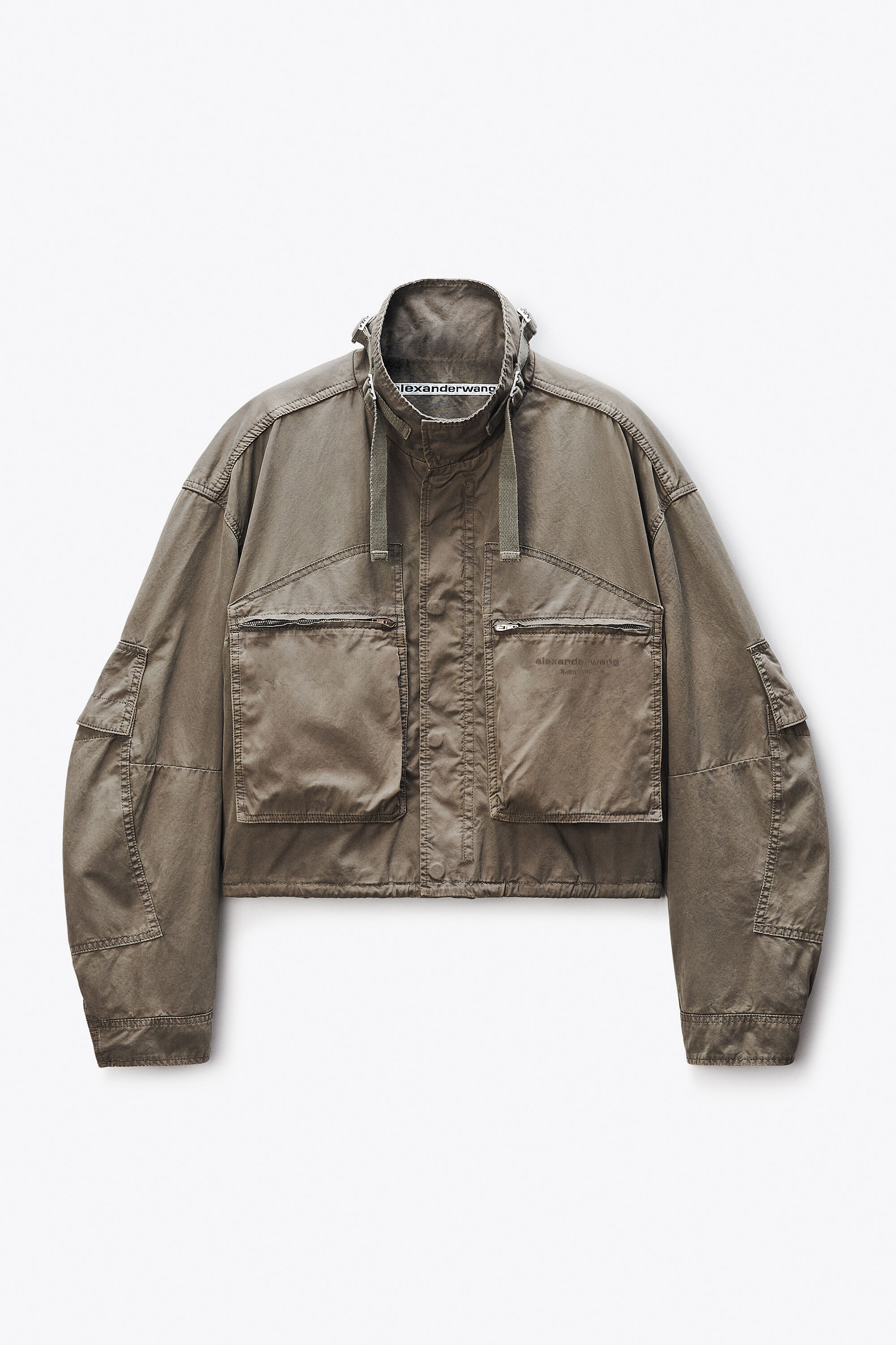 Cargo Jacket cotton cropped in WASHED ARMY GREEN | alexanderwang®