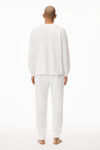 alexander wang unisex long sleeve in cotton waffle thermal  white