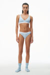 alexander wang bralette in ribbed jersey blue pearl