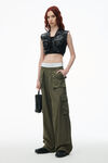 mid-rise cargo rave pants in cotton twill